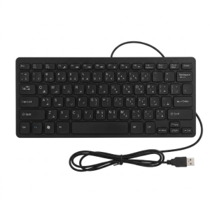 Draadloos zwart USB toetsenbord met compacte indeling voor optimale gebruikservaring. Perfect voor thuis of kantoor.