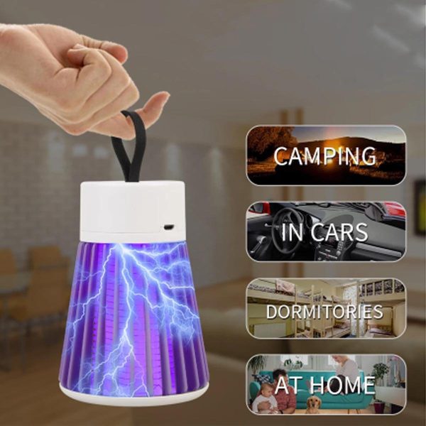 Draagbare insectenlamp voor camping, auto's, slaapzalen en thuisgebruik met elektrische LED-verlichting.