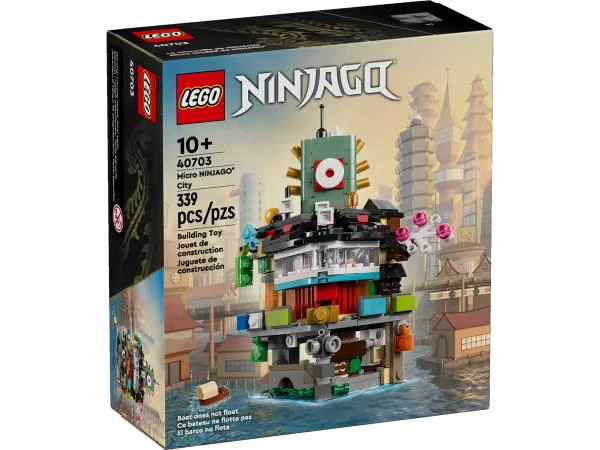LEGO Ninjago Micro City set 40703 met 339 stenen, ideaal voor fans vanaf 10 jaar.