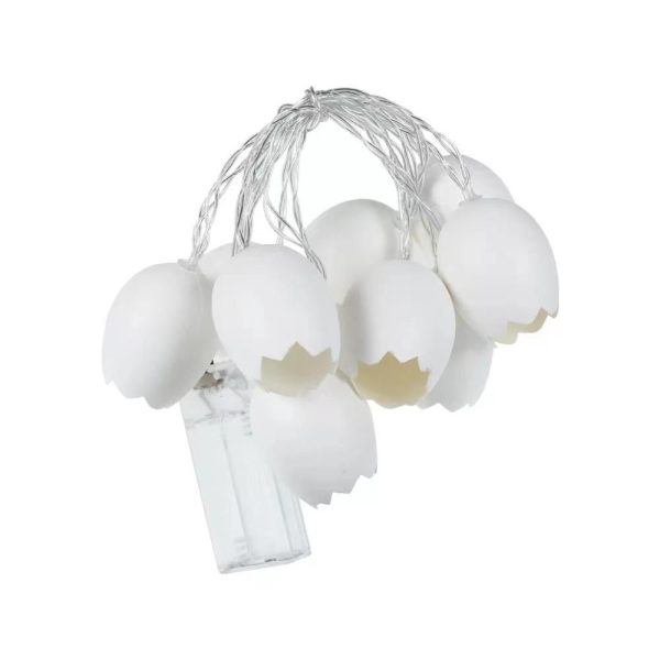 Decoratieve eierdoppen lichtslinger met LED-lampen voor sfeerverlichting thuis of bij feestelijke gelegenheden.