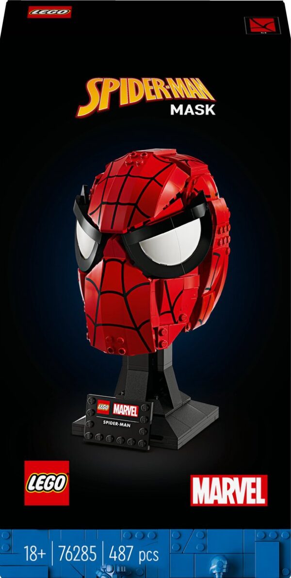 LEGO Spider-Man masker bouwset, 487 stuks, voor volwassenen, Marvel fans en verzamelaars. Leeftijd 18+, set 76285.