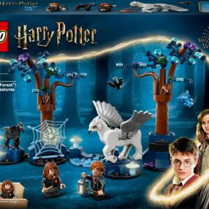 LEGO Harry Potter set 76432: Verboden Bos met magische wezens, inclusief figuren en bomen in een mysterieuze bosomgeving.