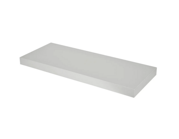 Witte zwevende plank voor wandmontage, ideaal voor extra opbergruimte of decoratie in huis. Modern en minimalistisch ontwerp.