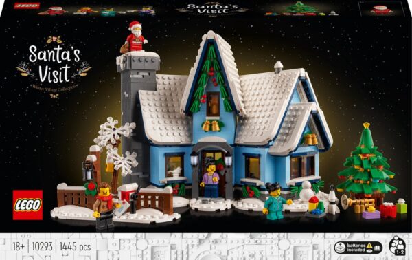 LEGO Winterdorp kerstset met Kerstman, sneeuwhuis en boom, voor een feestelijke sfeer. Geschikt voor 18+ verzamelaars.