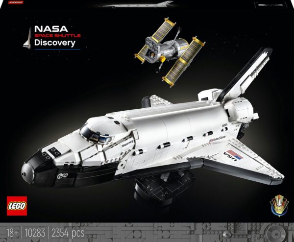 LEGO NASA Discovery Space Shuttle set met satelliet, geschikt voor volwassenen, 2354 stukjes, voor ruimtevaartliefhebbers.