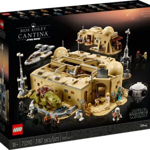 Lego Star Wars Mos Eisley Cantina bouwset, 18+, 3187 stukken, Master Builder Series, doos met zandkleurig bouwwerk.