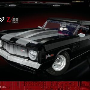 LEGO Chevrolet Camaro Z28 1969 model, klassieke auto, bouwset voor volwassenen, 1456 stenen, doos voorzijde.