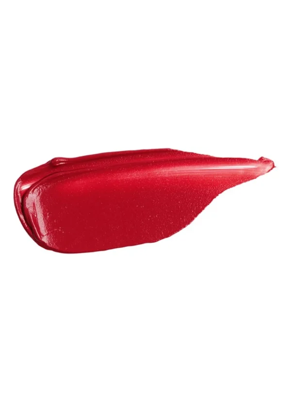 Rode lippenstift op witte achtergrond, close-up textuur. Perfect voor make-up- en schoonheidsliefhebbers.
