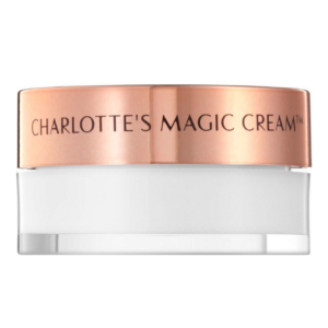 Luxe pot Charlotte's Magic Cream, hydraterende gezichtscrème met gouden deksel voor stralende huidverzorging.