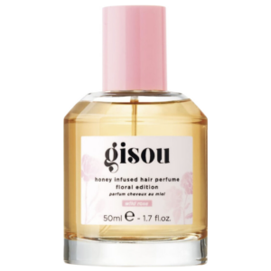 Gisou honinggeïfuseerde haarparfum, bloemige geur, 50 ml fles met roze dop.