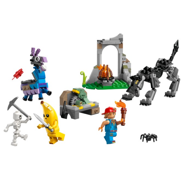 LEGO-speelset met figuren, dieren en accessoires in avonturenscène. Perfect voor fantasierijk spelen.