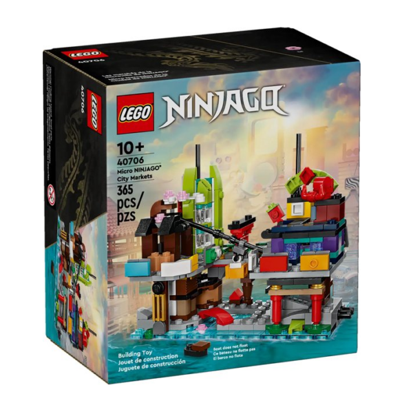 LEGO NINJAGO 40706 doos met 365 steentjes, micro city markt thema, voor kinderen 10 jaar en ouder.