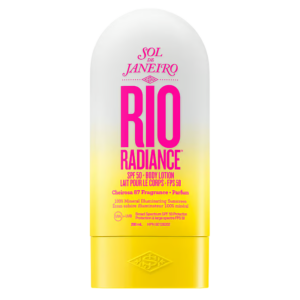 Zonnebrandcrème van Sol de Janeiro Rio Radiance SPF 50, 200ml, met Cheirosa 87 geur, mineraal en verhelderend.