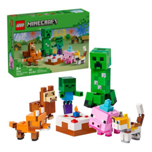 LEGO Minecraft set 21281 met bouwfiguren en taart, aanbevolen voor kinderen vanaf 8 jaar, 351 stukjes.