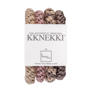 Veelzijdige Kknekki haarelastieken in diverse pastelkleuren, verpakt voor stijlvol dagelijks gebruik.
