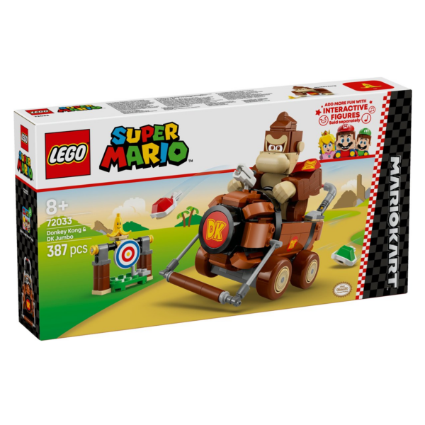 LEGO Super Mario Donkey Kong 387-delige set, inclusief interactieve elementen voor kinderen van 8 jaar en ouder.
