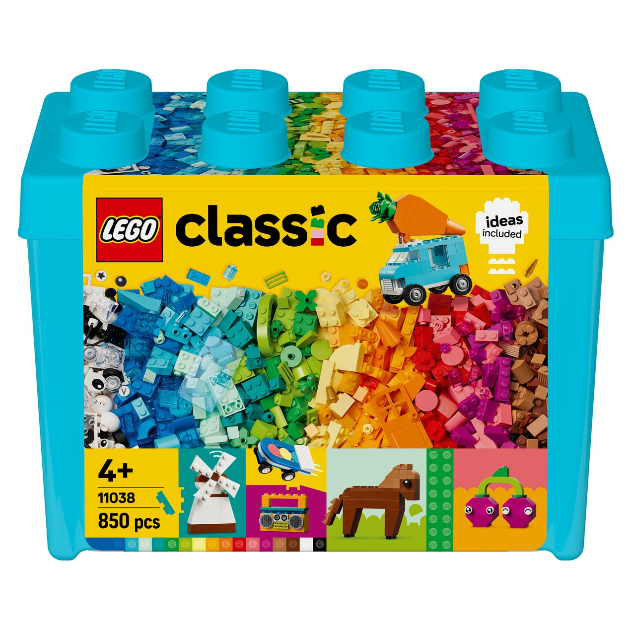 Lego Classic bouwstenen set, kleurrijke blokkenmix met 850 onderdelen. Ideeën inbegrepen. Leeftijd 4+.