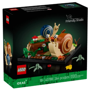 LEGO Ideas set 40788: Vriendelijke slakken, bouwpakket voor volwassenen met 264 stukken in kleurrijke doos.