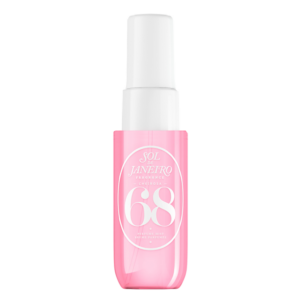 Roze fles Sol de Janeiro Cheirosa 68 parfum mist, luxe geur in moderne fles.