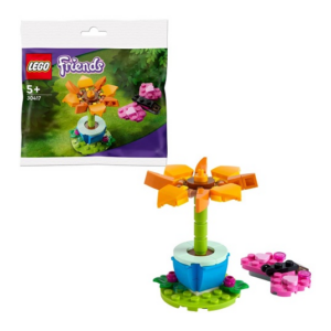 LEGO Friends bloemenset met zonnebloem en extra steentjes, geschikt voor kinderen vanaf 5 jaar, set 30417.