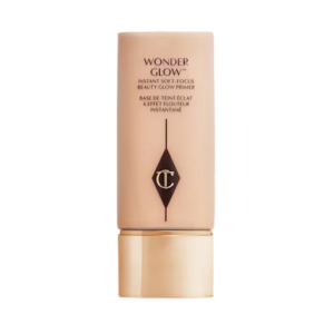 Wonder Glow primer in flesje, zachte-focus glans voor stralende huid. Perfecte basis voor make-up.