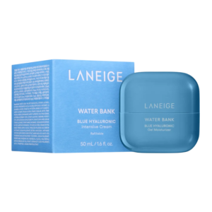 Luxe blauwe hyaluronische crème van Laneige, ideale hydrator voor een stralende en gehydrateerde huid.