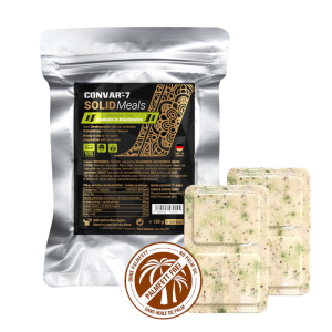 Convair-7 Solid Meals: Kruidige bruine blokjes voor snelle bereiding, zonder palmolie. Perfect voor onderweg!