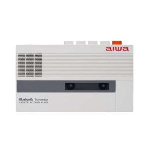 Aiwa Bluetooth cassette recorder: klassieke stijl met moderne technologie voor draadloze muziekoverdracht.
