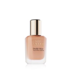 Alt-tekst: Estée Lauder Double Wear foundation in een glazen fles, ideaal voor een langdurige en flawless make-up look.
