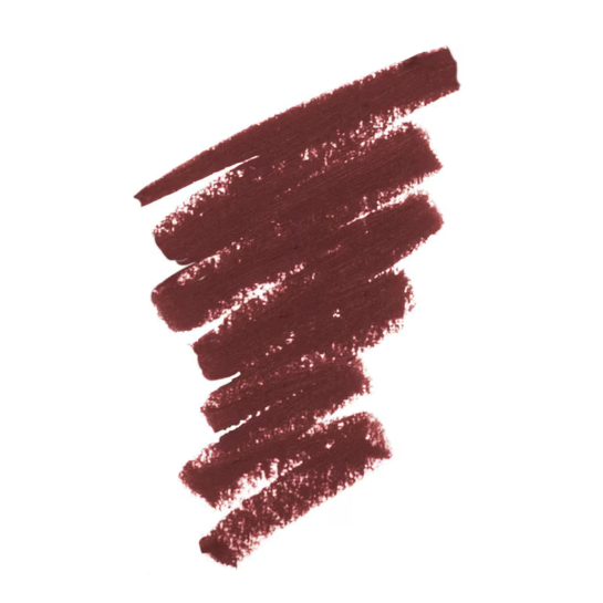 Dieprode lipkleur streep op witte achtergrond, perfect voor een opvallende, elegante look. Ideaal voor dagelijkse make-up.