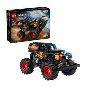 LEGO Technic Grave Digger set met pull-back functie, 263 onderdelen, perfect voor avontuurlijke bouwers vanaf 7 jaar.