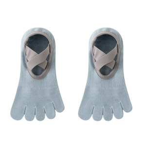 Pilates Sokken Antislip - Yoga Sokken met Tenen - Ballet Sok Dames - Blauw