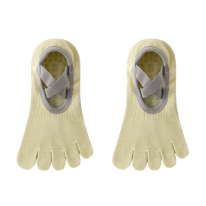Pilates Sokken Antislip - Yoga Sokken met Tenen - Ballet Sok Dames - Geel