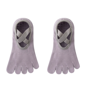 Pilates Sokken Antislip - Yoga Sokken met Tenen - Ballet Sok Dames - Paars