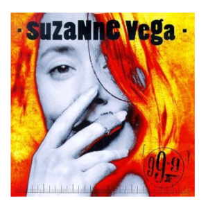 Albumcover van Suzanne Vega met opvallende kleuren en een hand die moeite doet om iets te zeggen.