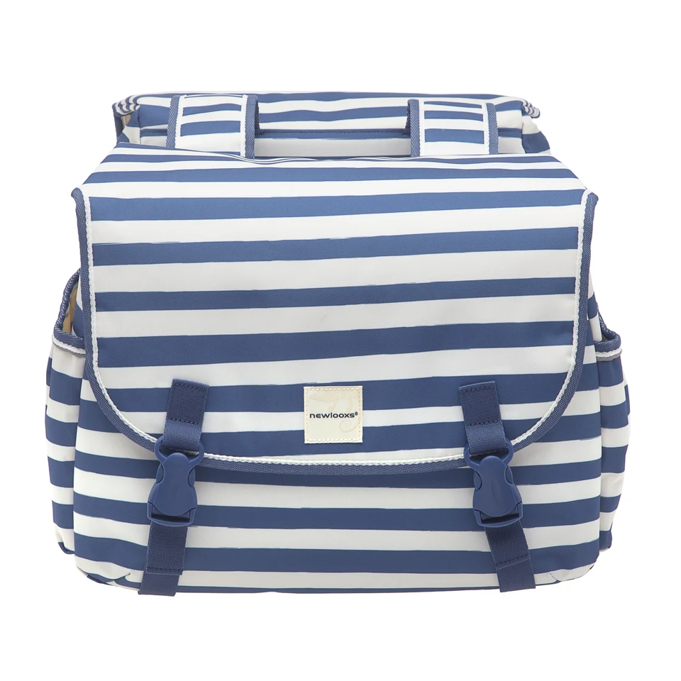 New Looxs - Joli Double Dubbele Fietstas - 34 liter - 38 x 29 x 16 cm (2x) - Blue Stripe