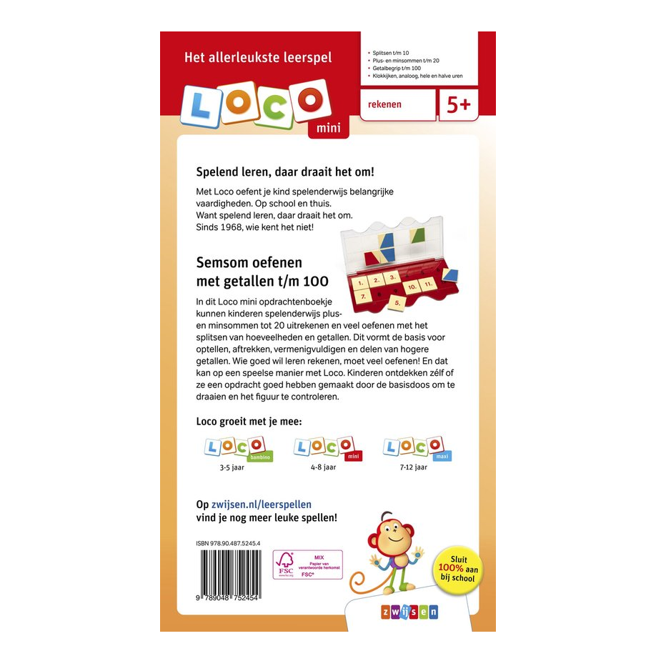 Alt-tekst: Loco mini rekenspellen voor kinderen van 5 jaar en ouder, leren met plezier met cijfers tot 100.