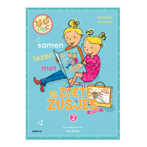 Alt-tekst: Voorpagina van 'Samen lezen met de zoete zusjes' door Hanneke de Zoete, met illustraties van Iris Boter.